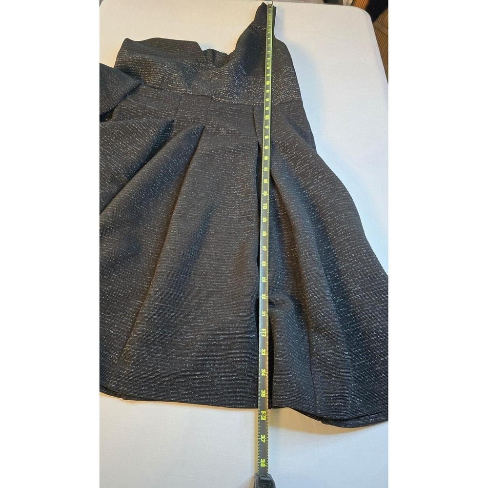 Betsey Johnson Black Metallic Silver Bow Back Fit Flare Cocktail Dress Womens 14 - Picture 6 of 8